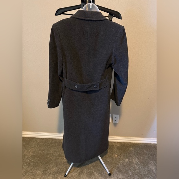 John Weitz Cashmere Wool blend Double-Breasted Dark Gray Coat Sz 4p - Picture 2 of 15